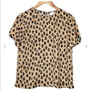 Leopard Short-Sleeved Blouse